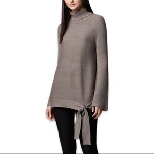 Simply Vera Wang Taupe Cotton Blend Turtleneck Sweater with Tie - Size XS